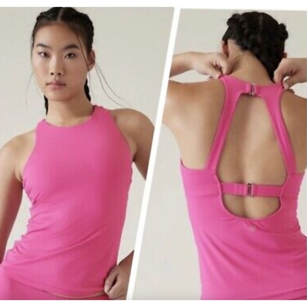 ATHLETA Size 38D/DD Maldives Bra Cup Tankini Top Pink MSRP $89 NWT